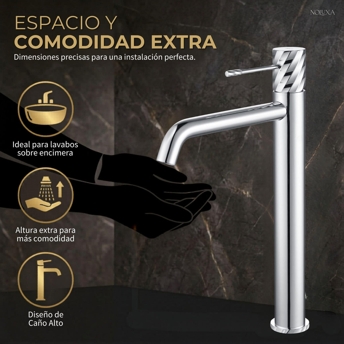 GRIFO LAVABO CAÑO ALTO MONOMANDO SERIE BLESS