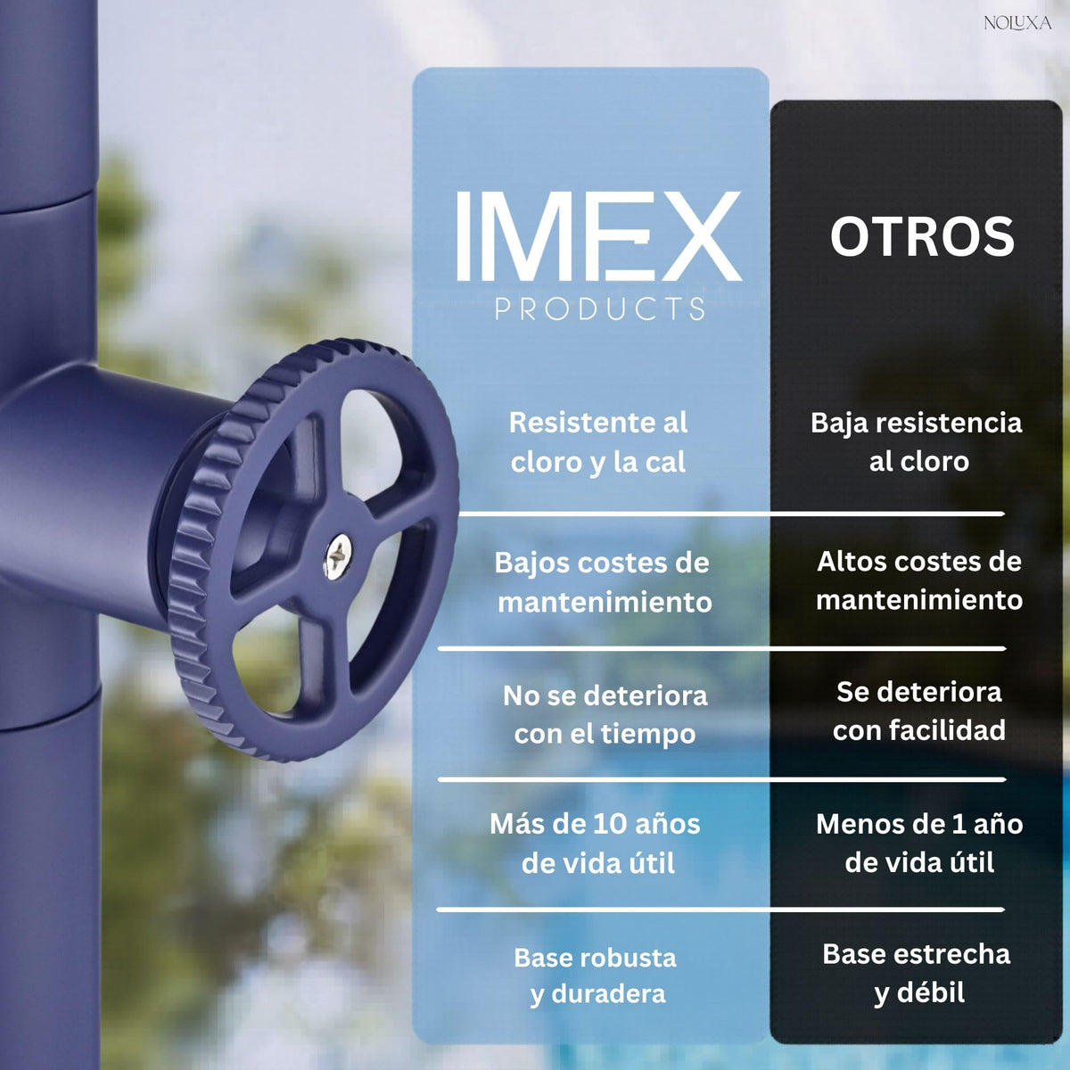 DUCHA PISCINA EXTERIOR EN ACERO INOX. S.316 SERIE POOL