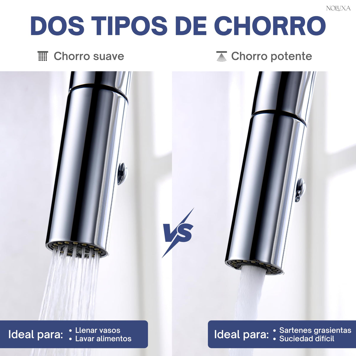 GRIFO DE COCINA EXTRAÍBLE CON DIFUSOR SERIE SAMOA