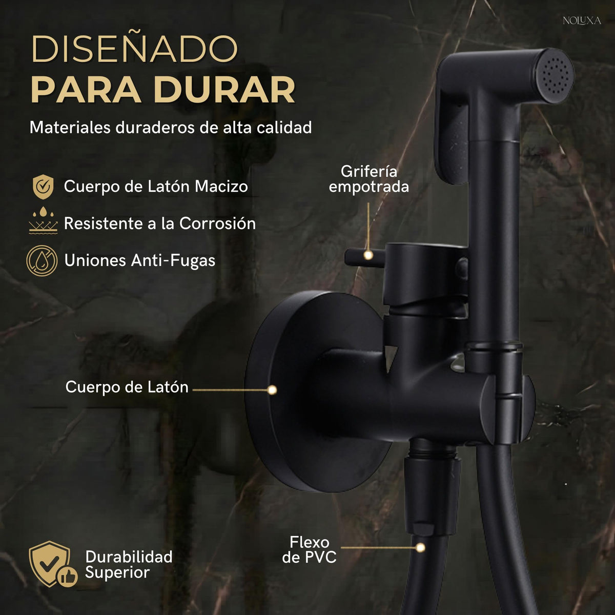 GRIFO EMPOTRADO DE BIDÉ MÚNICH SERIE MÚNICH Negro Mate