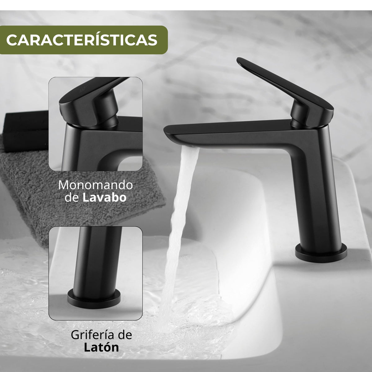 GRIFO LAVABO CAÑO BAJO MONOMANDO SERIE BELGICA