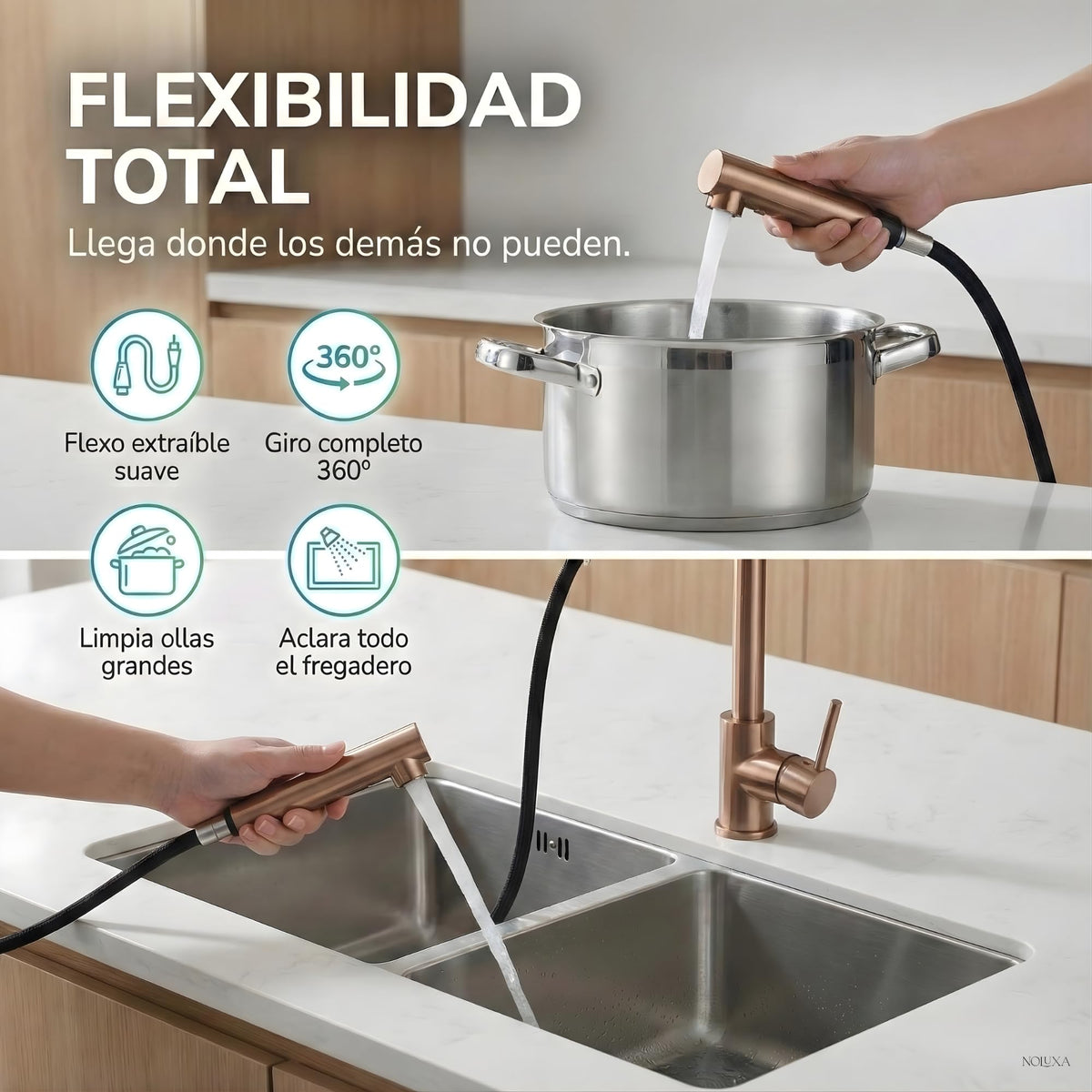 GRIFO DE COCINA EXTRAÍBLE SERIE MALTA