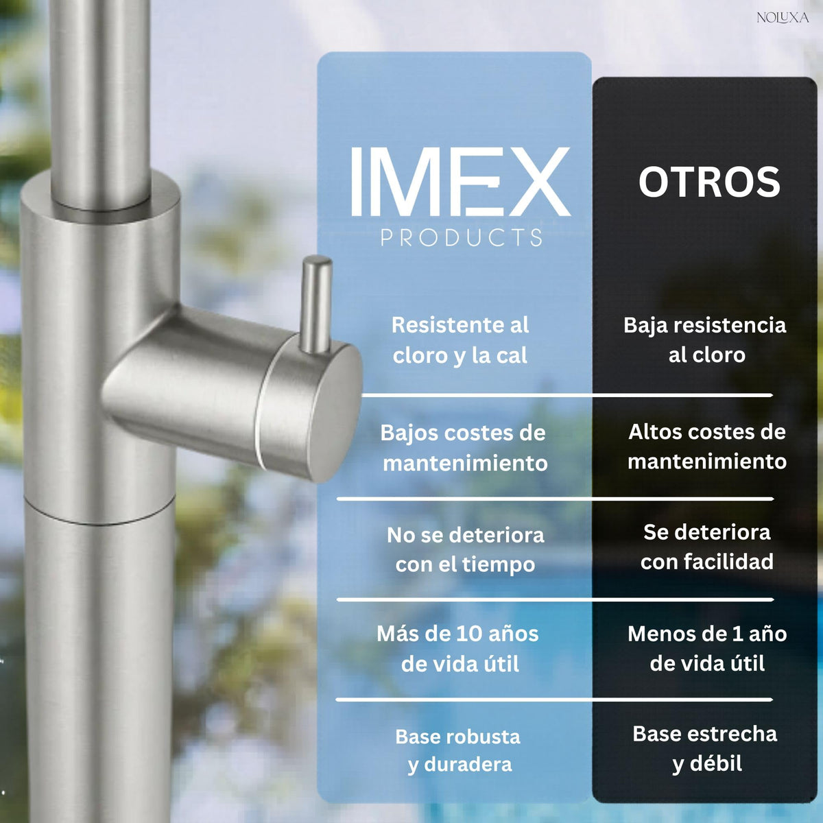 DUCHA PISCINA EXTERIOR EN ACERO INOX. S.316 SERIE ALASKA