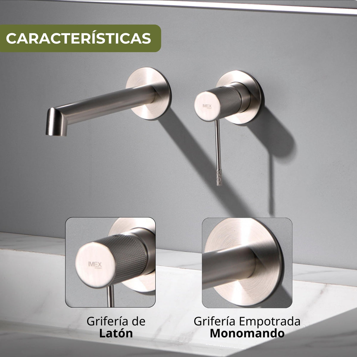 GRIFO LAVABO EMPOTRADO MONOMANDO SERIE LINE