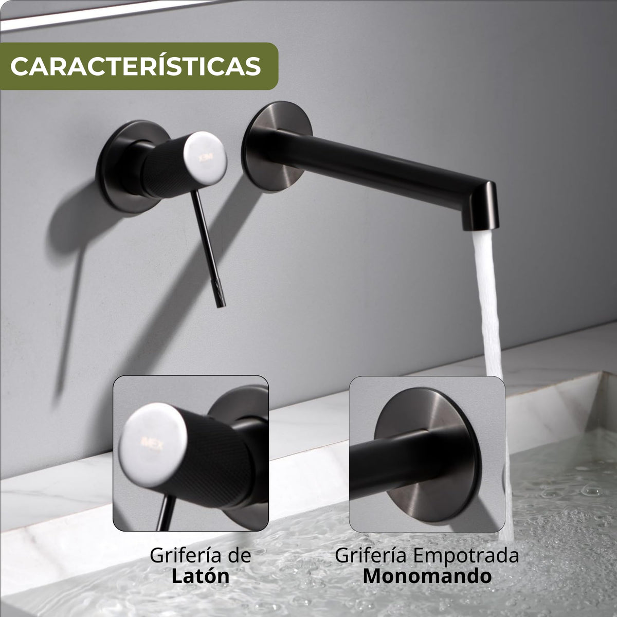 GRIFO LAVABO EMPOTRADO MONOMANDO SERIE LINE