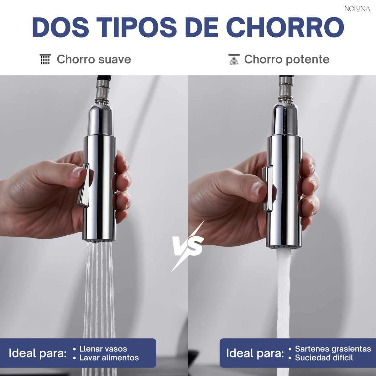 GRIFO DE COCINA EXTRAÍBLE CON DIFUSOR SERIE TURÍN