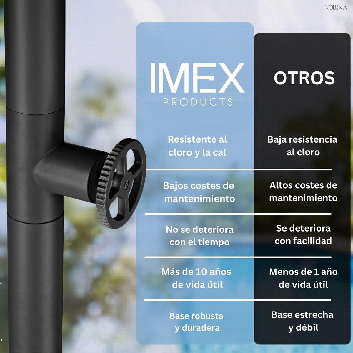 DUCHA PISCINA EXTERIOR EN ACERO INOX. S.316 SERIE POOL