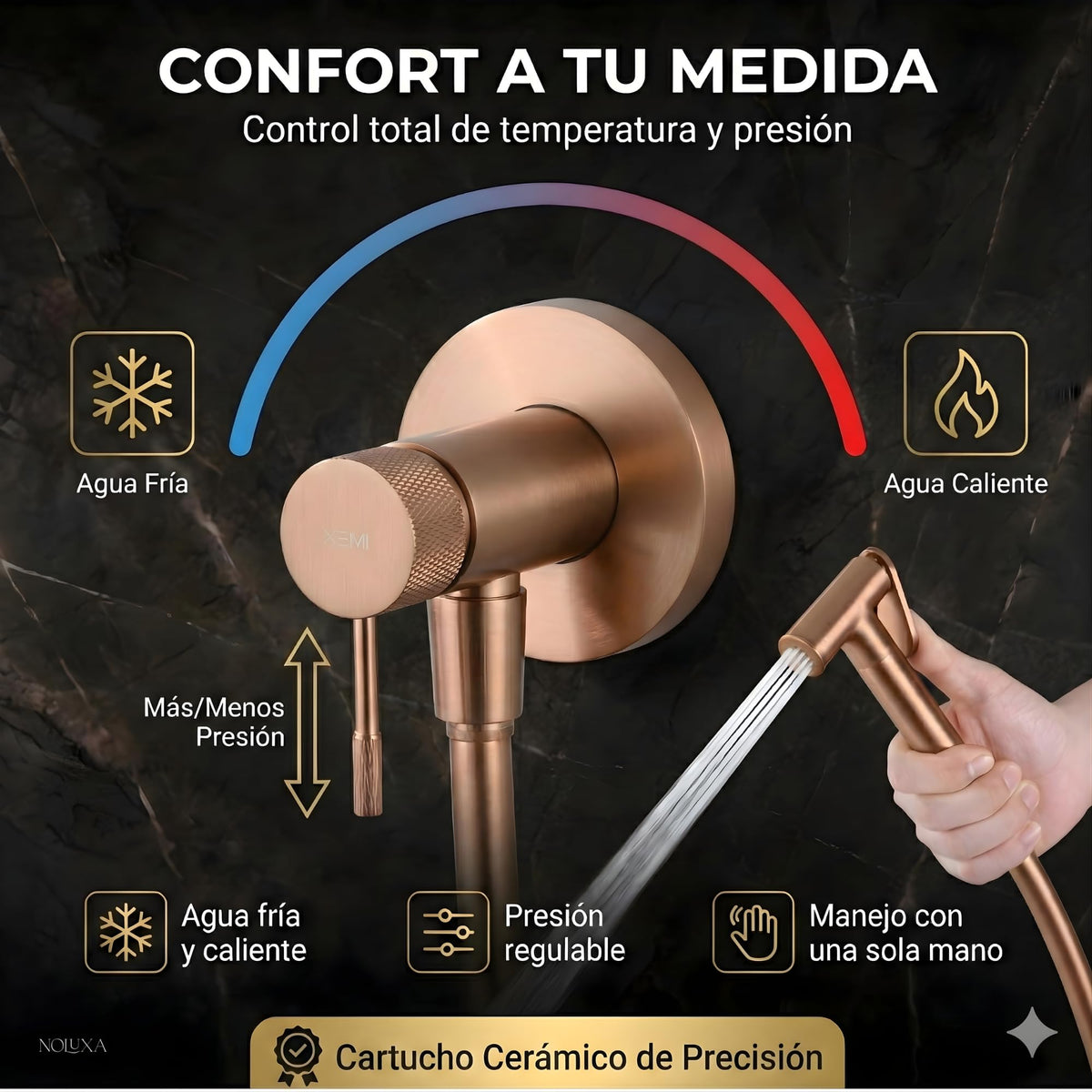 DUCHA HIGIÉNICA EMPOTRADA PARA WC SERIE LINE