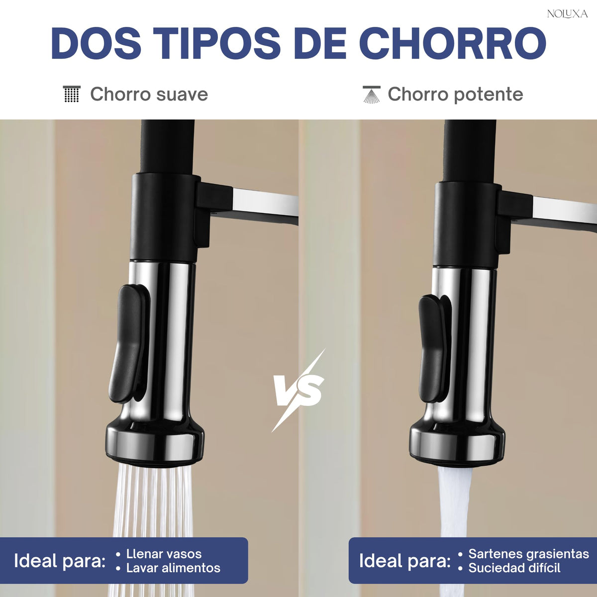GRIFO DE COCINA EXTRAÍBLE CON DIFUSOR SERIE VENETO