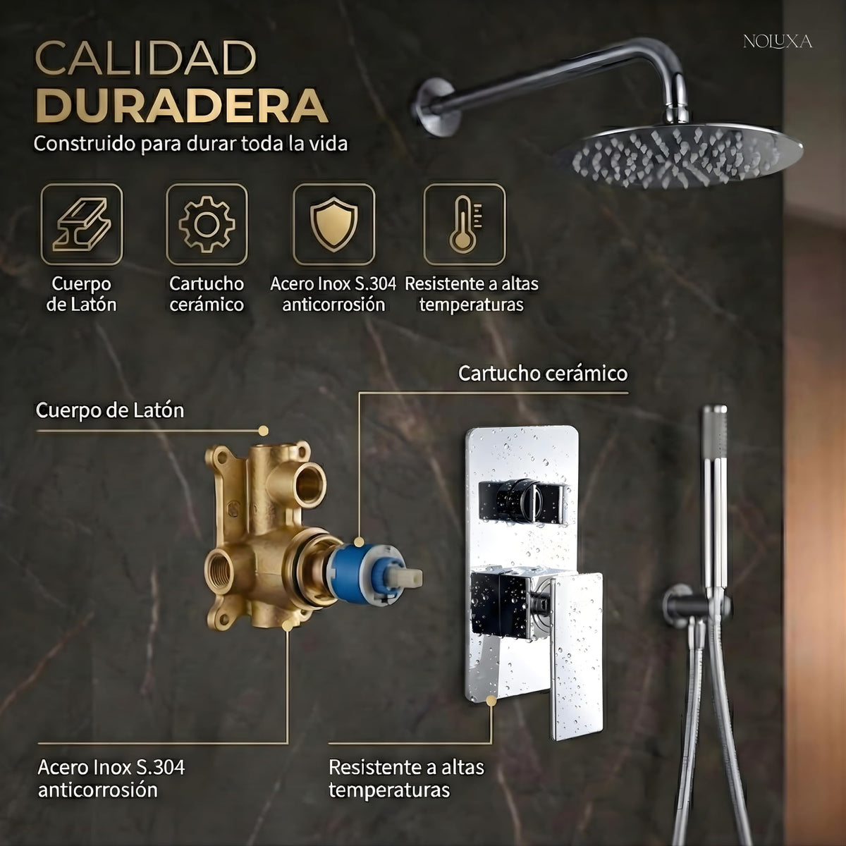 DUCHA EMPOTRADA MONOMANDO SERIE PISA