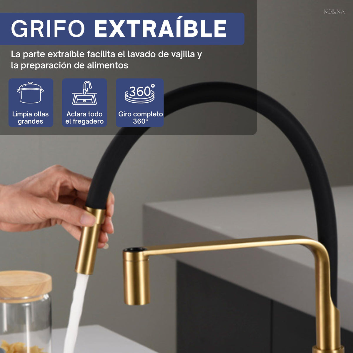 GRIFO DE COCINA EXTRAÍBLE SERIE SENA