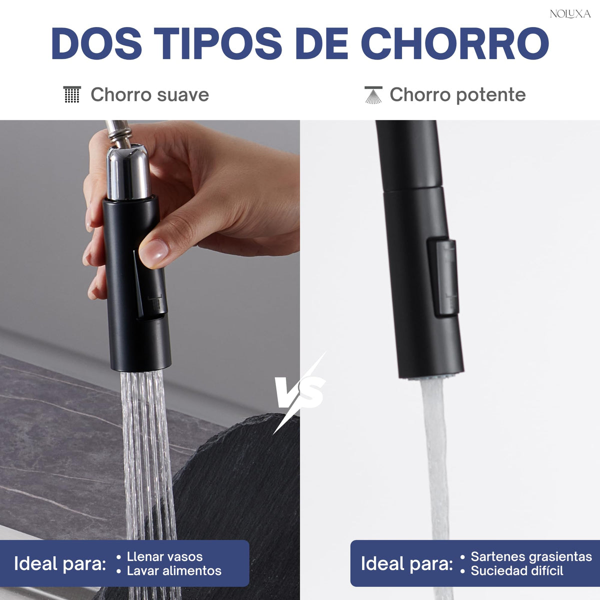 GRIFO DE COCINA EXTRAÍBLE CON DIFUSOR SERIE TURÍN