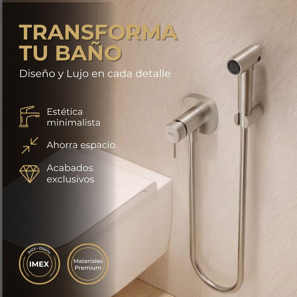 DUCHA HIGIÉNICA EMPOTRADA PARA WC SERIE FIRENZE