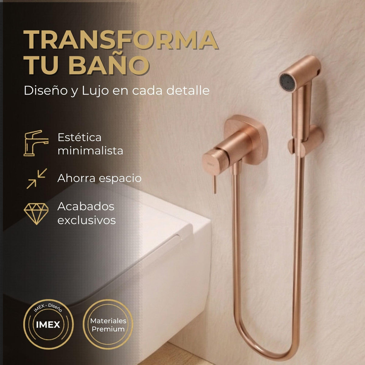DUCHA HIGIÉNICA EMPOTRADA PARA WC SERIE FIRENZE