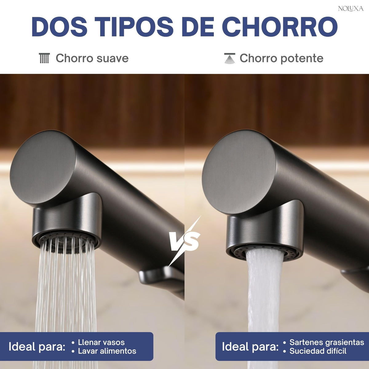 GRIFO DE COCINA EXTRAÍBLE CON DIFUSOR SERIE OPORTO