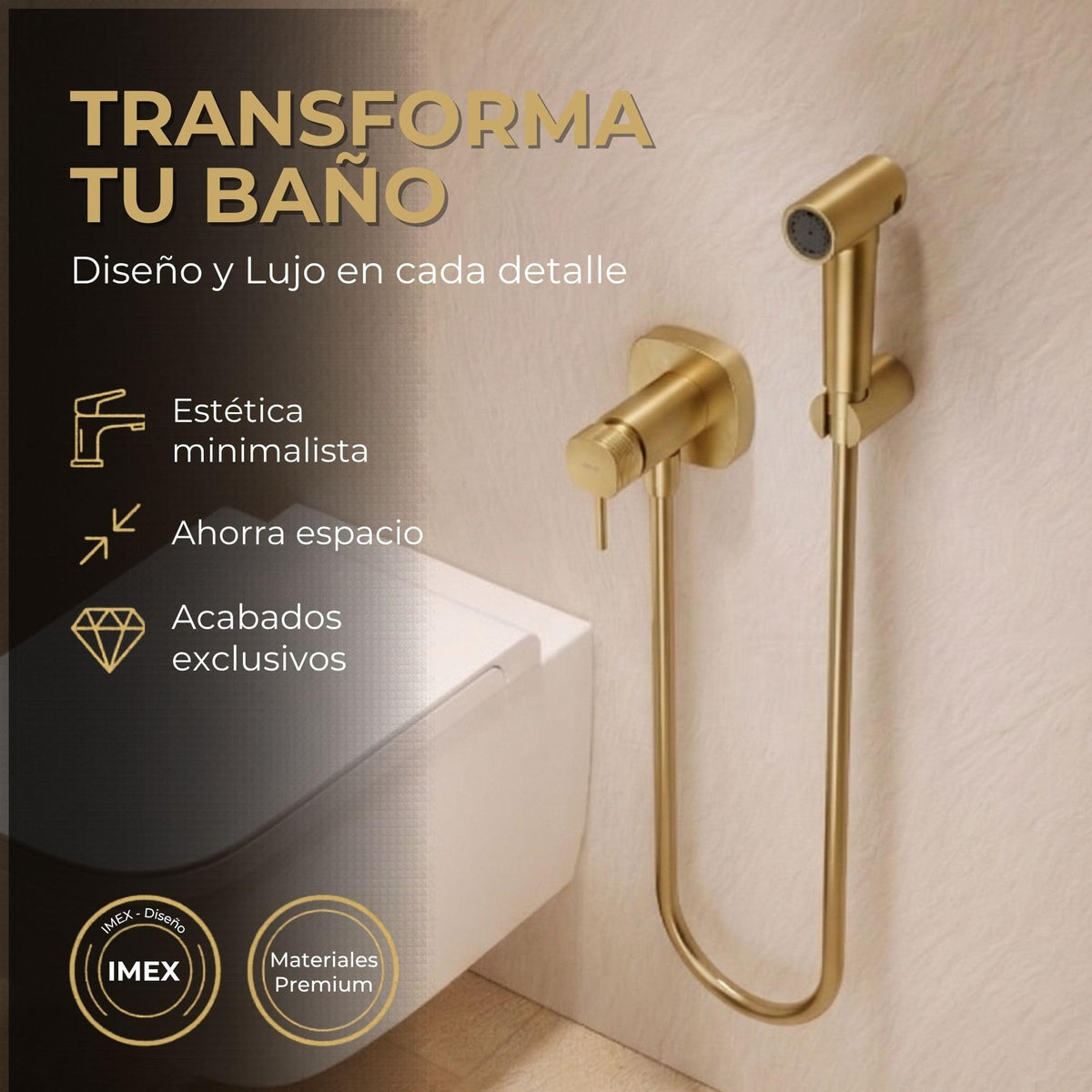 DUCHA HIGIÉNICA EMPOTRADA PARA WC SERIE FIRENZE