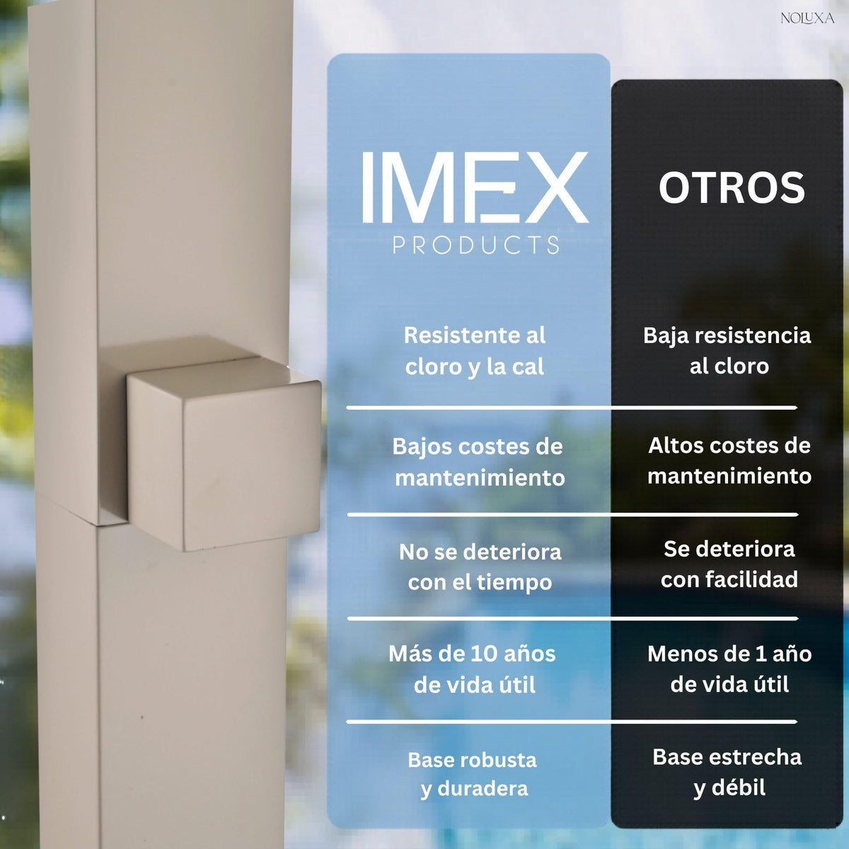 DUCHA PISCINA EXTERIOR EN ACERO INOX. S.316 SERIE NIAGARA