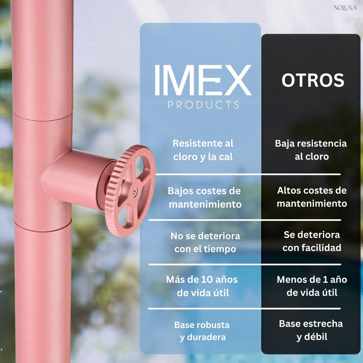 DUCHA PISCINA EXTERIOR EN ACERO INOX. S.316 SERIE POOL