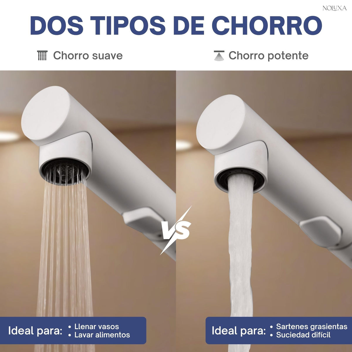 GRIFO DE COCINA EXTRAÍBLE CON DIFUSOR SERIE OPORTO