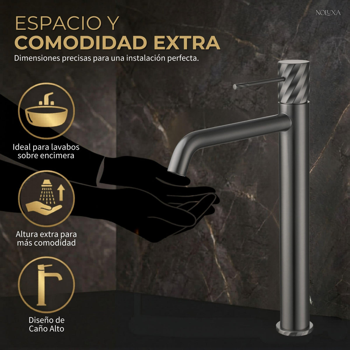 GRIFO LAVABO CAÑO ALTO MONOMANDO SERIE BLESS