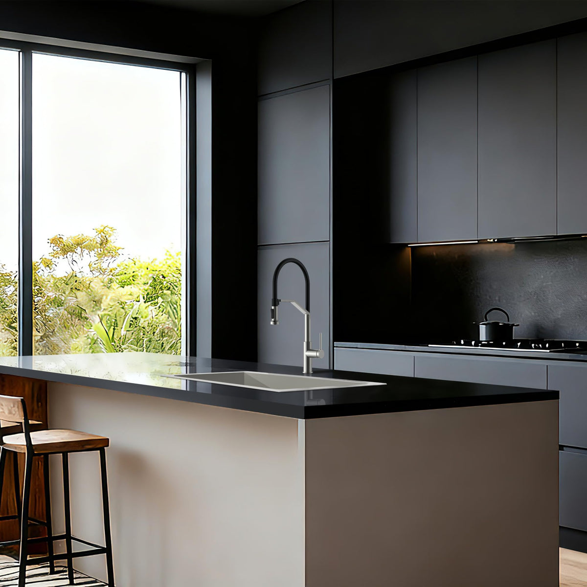 GRIFO DE COCINA EXTRAÍBLE CON DIFUSOR SERIE VENETO