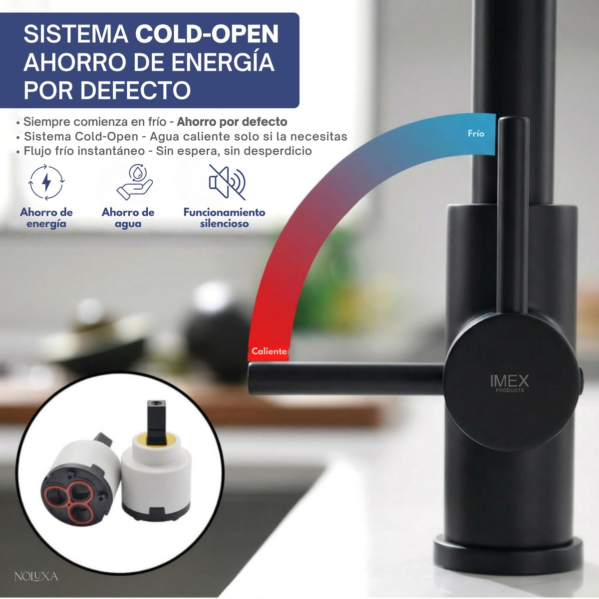 GRIFO DE COCINA EXTRAÍBLE CON DIFUSOR SERIE VENETO
