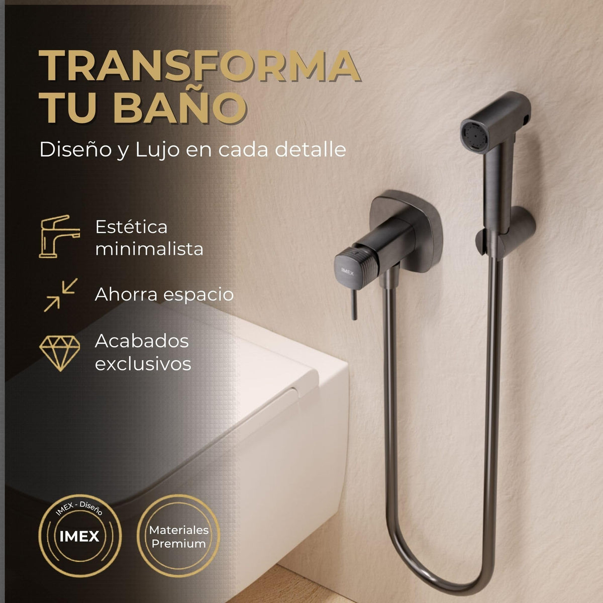 DUCHA HIGIÉNICA EMPOTRADA PARA WC SERIE FIRENZE