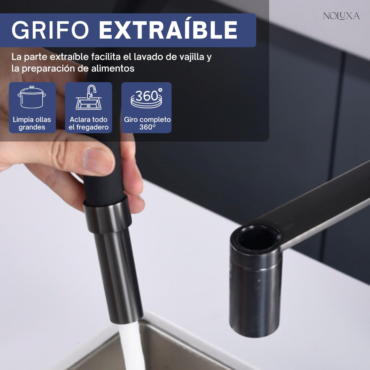 GRIFO DE COCINA EXTRAÍBLE SERIE SENA