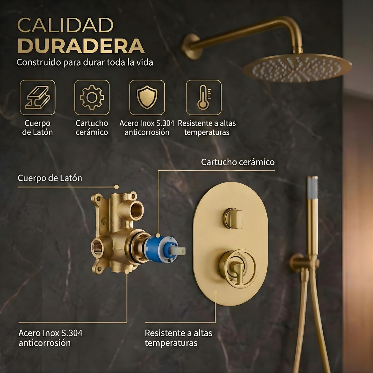 DUCHA EMPOTRADA MONOMANDO SERIE OLIMPO
