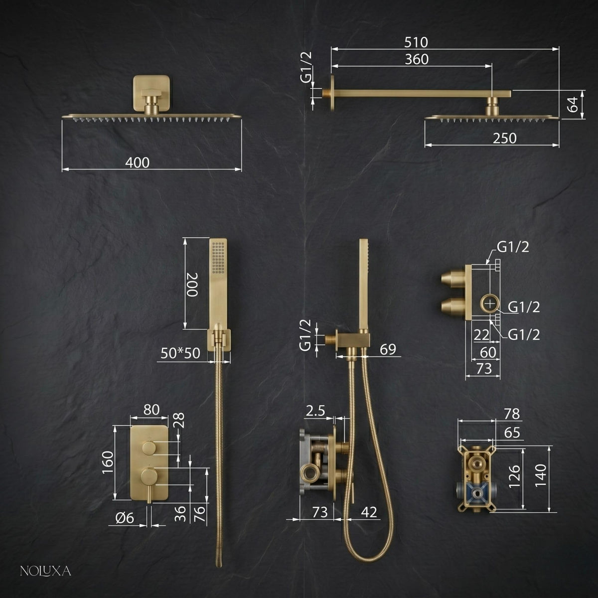 DUCHA EMPOTRADA MONOMANDO SERIE FIRENZE