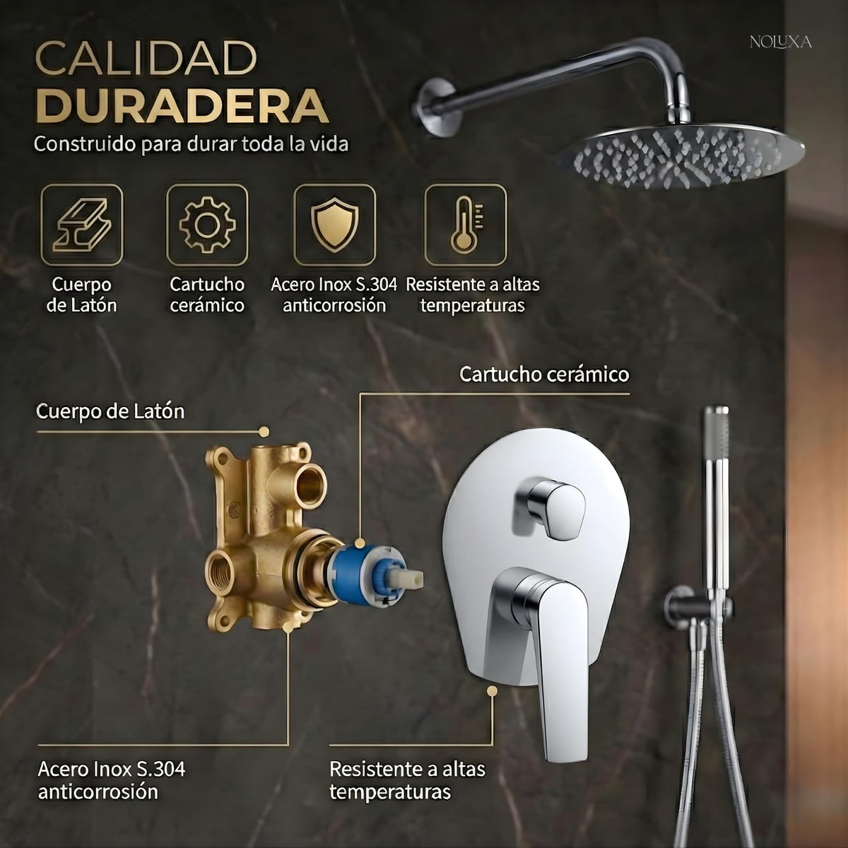 DUCHA EMPOTRADA MONOMANDO SERIE DELOS
