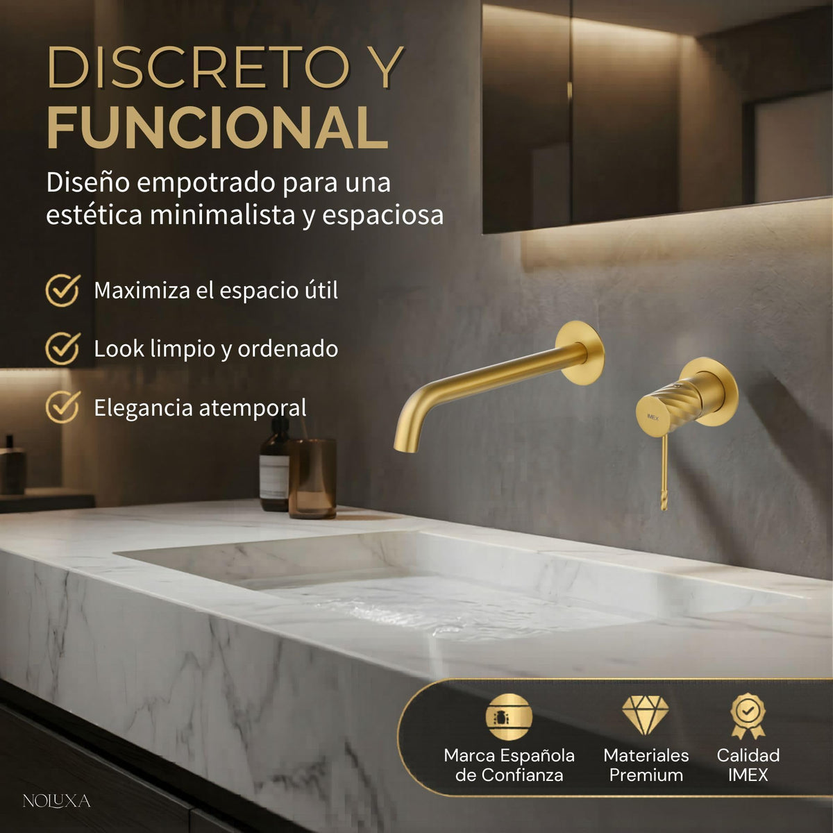 GRIFO LAVABO EMPOTRADO MONOMANDO SERIE BLESS