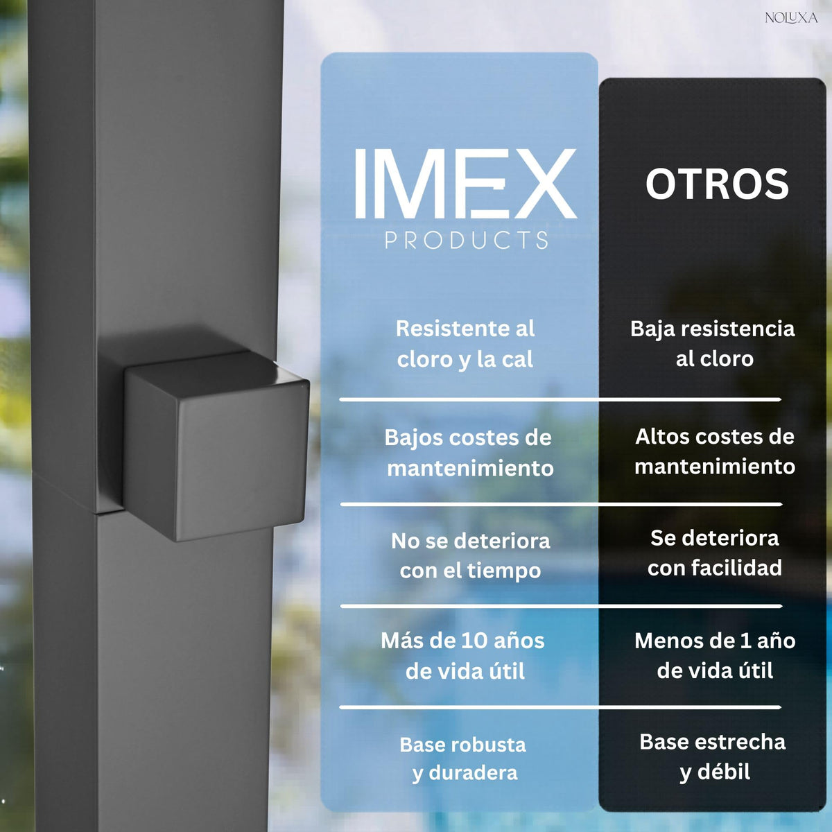 DUCHA PISCINA EXTERIOR EN ACERO INOX. S.316 SERIE NIAGARA