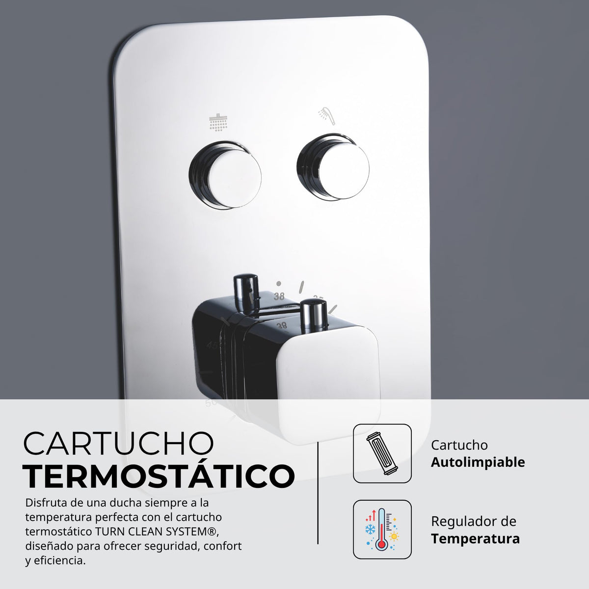 DUCHA EMPOTRADA TERMOSTÁTICA SERIE PORTUGAL