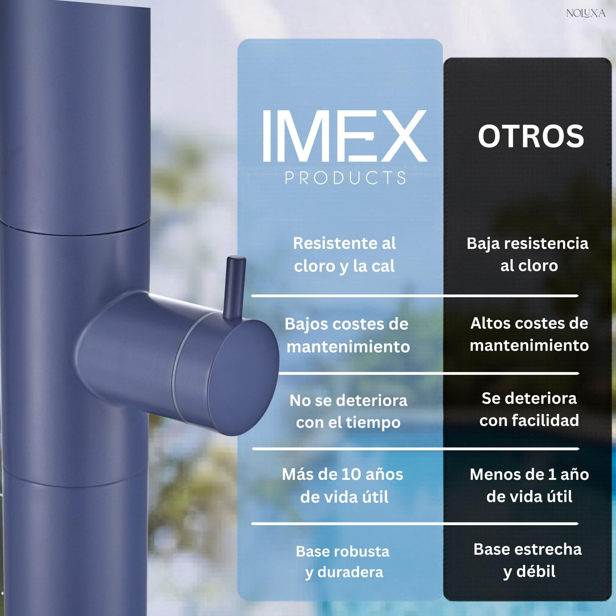 DUCHA PISCINA EXTERIOR EN ACERO INOX. S.316 SERIE UTAH