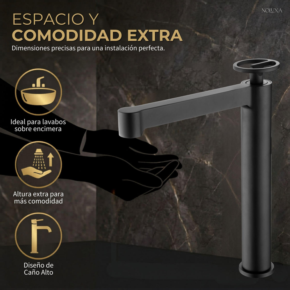 GRIFO LAVABO CAÑO ALTO MONOMANDO SERIE OLIMPO