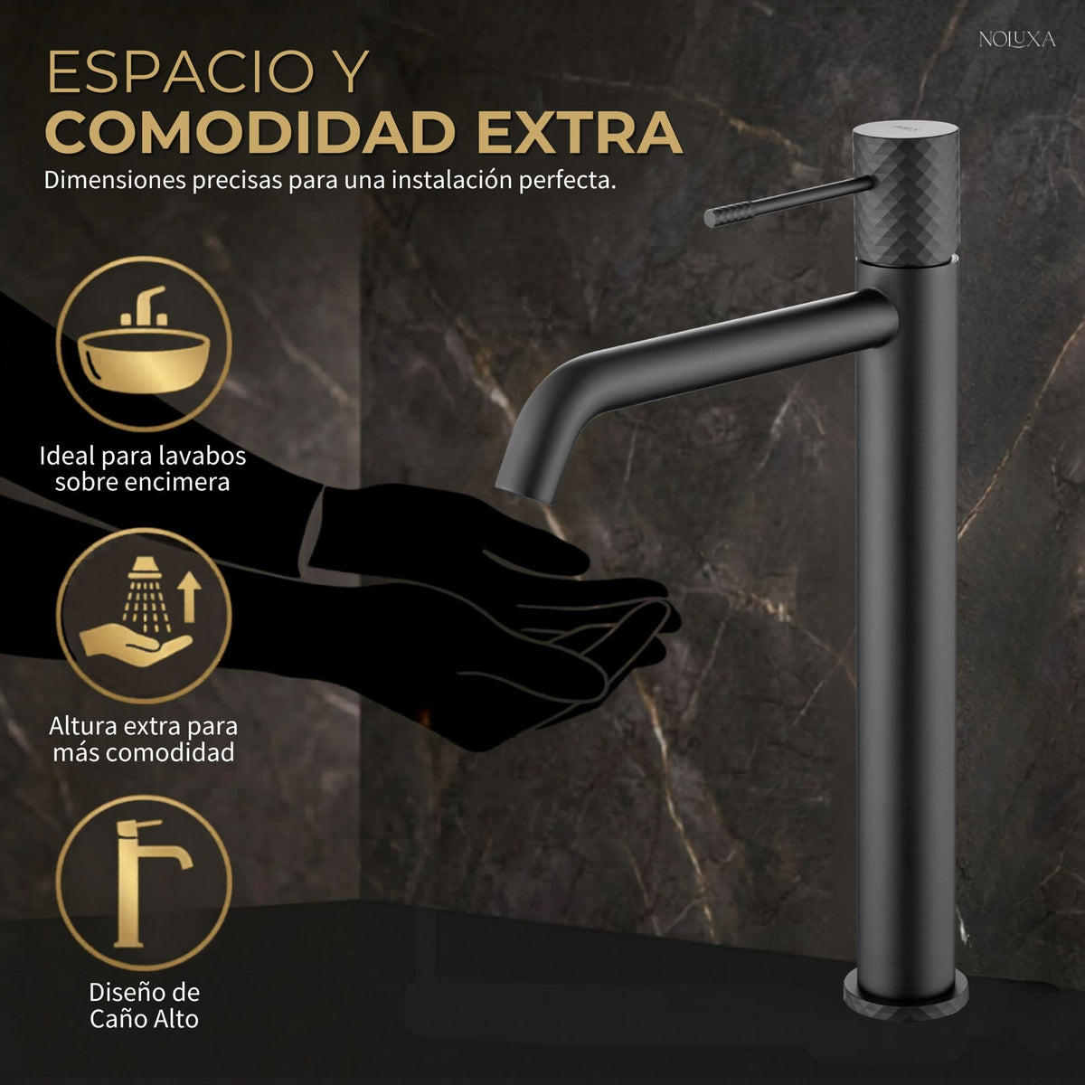 GRIFO LAVABO CAÑO ALTO MONOMANDO SERIE GÉNOVA