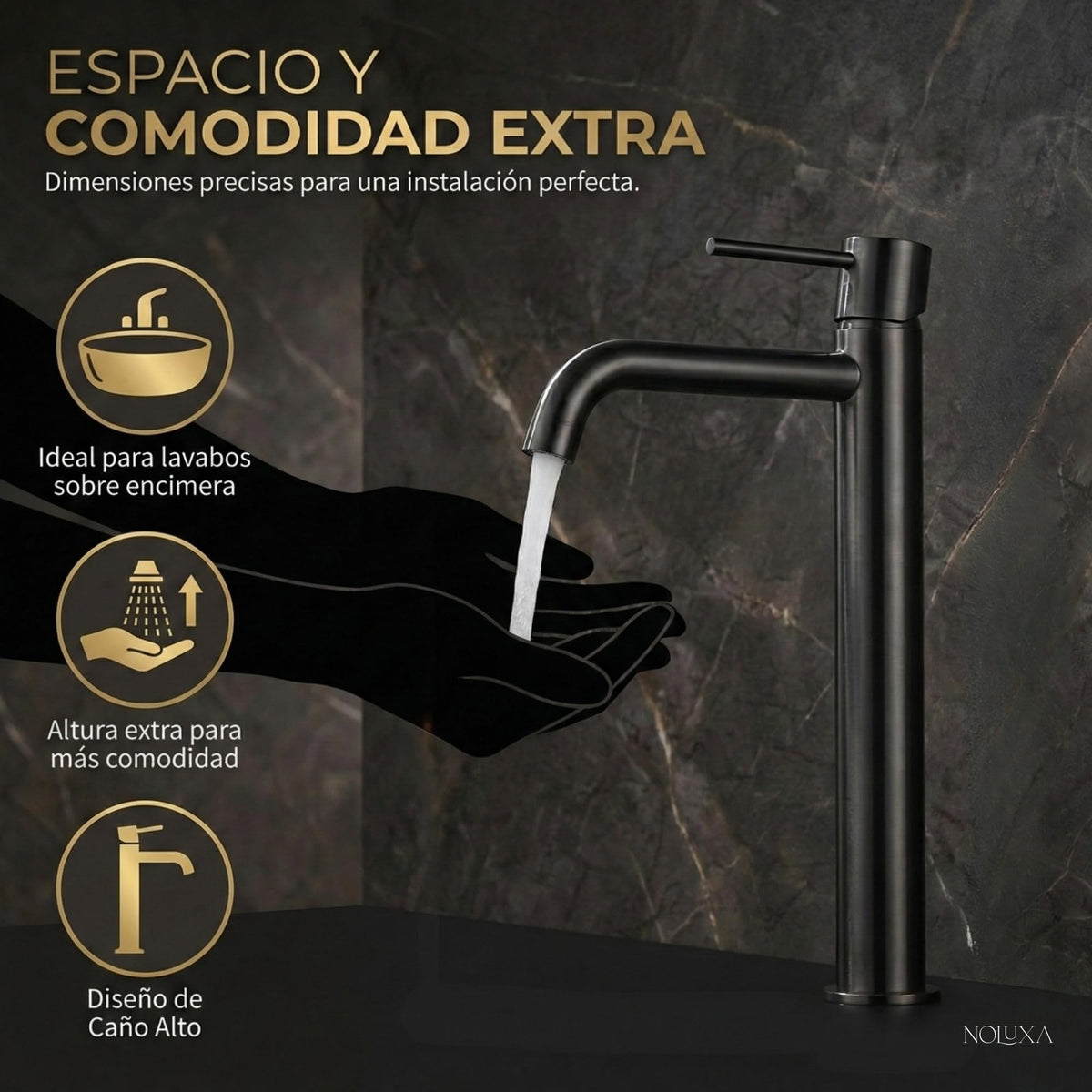 GRIFO LAVABO CAÑO ALTO MONOMANDO SERIE MONZA
