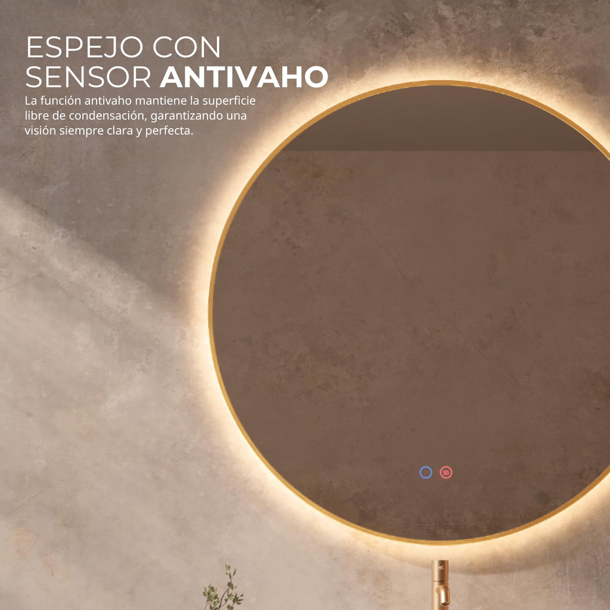 ESPEJO FUN 80 Oro Cepillado
