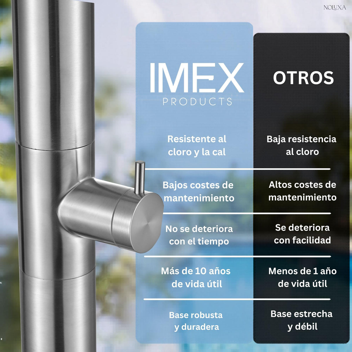 DUCHA PISCINA EXTERIOR EN ACERO INOX. S.316 SERIE UTAH