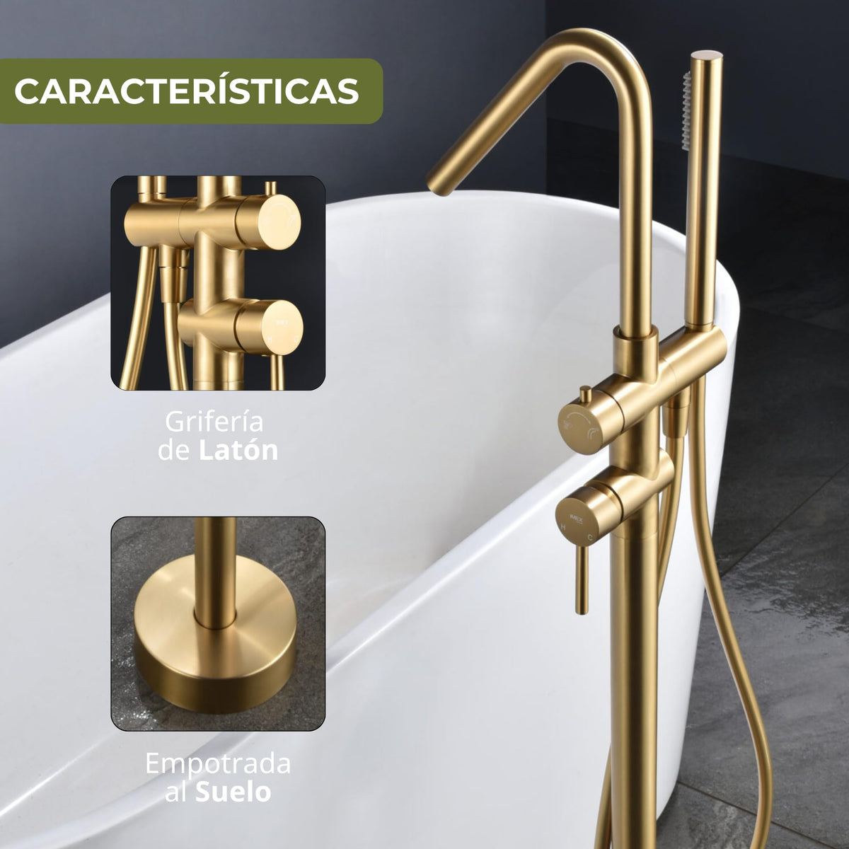 Miscelatore monocomando a pavimento per vasca Serie CÓRCEGA