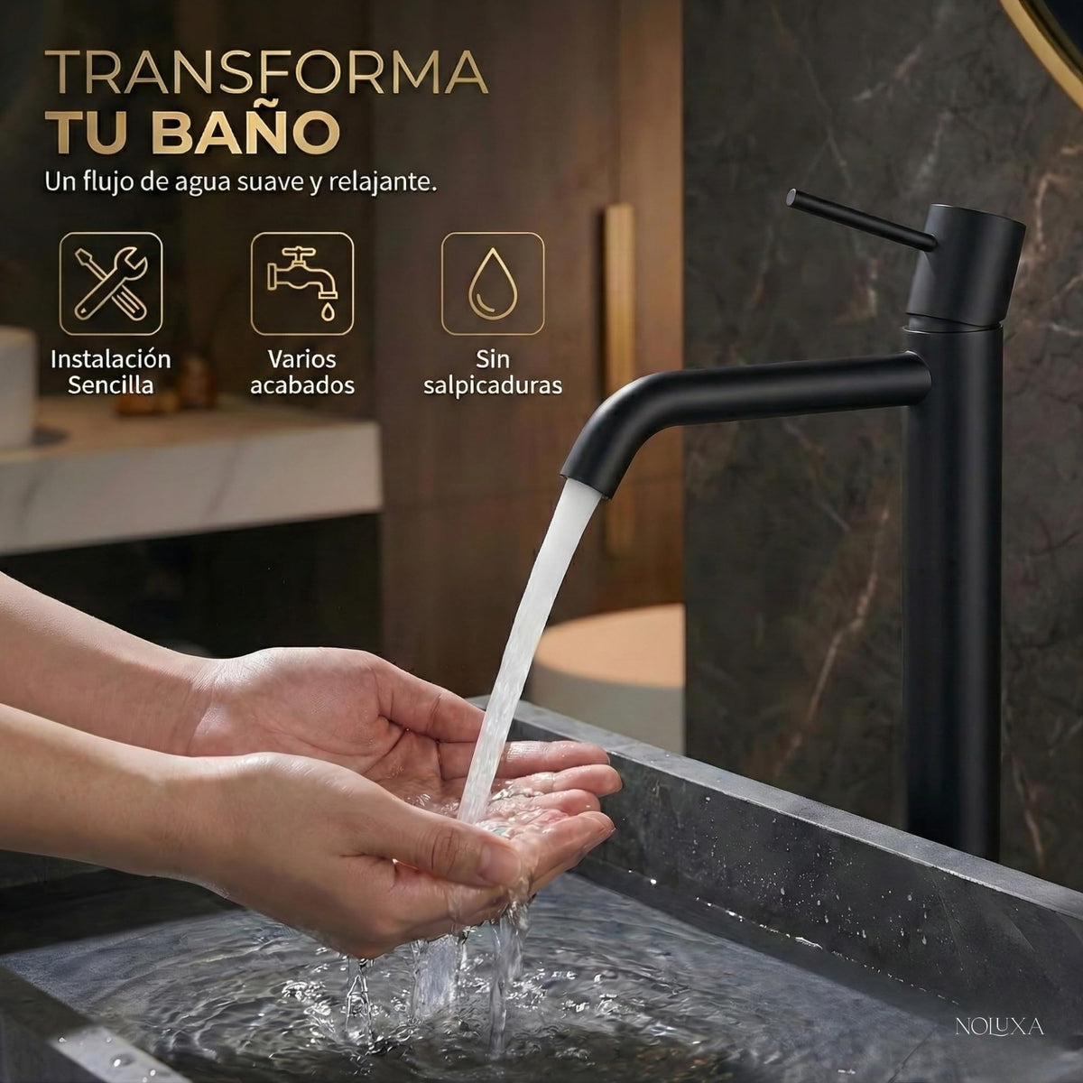 GRIFO LAVABO CAÑO ALTO MONOMANDO SERIE MONZA
