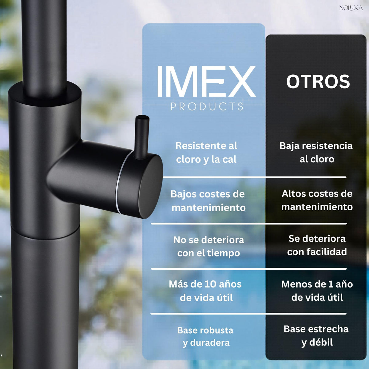 DUCHA PISCINA EXTERIOR EN ACERO INOX. S.316 SERIE ALASKA