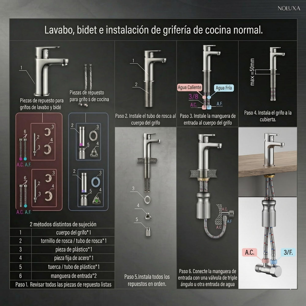 GRIFO BIDET MONOMANDO SERIE GÉNOVA