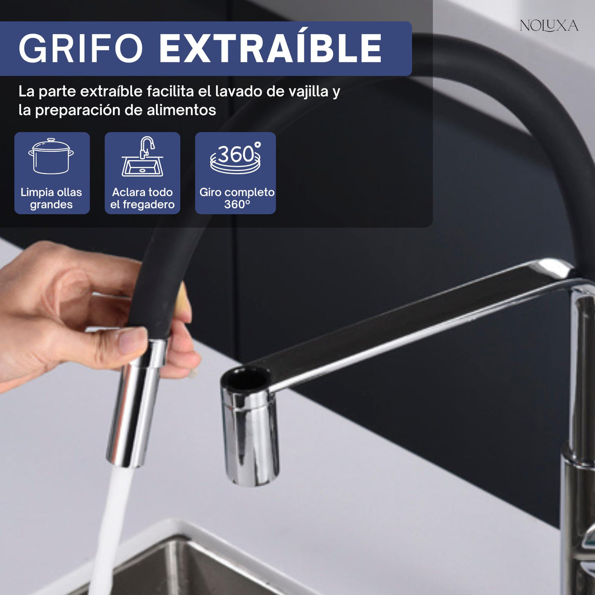 GRIFO DE COCINA EXTRAÍBLE SERIE SENA