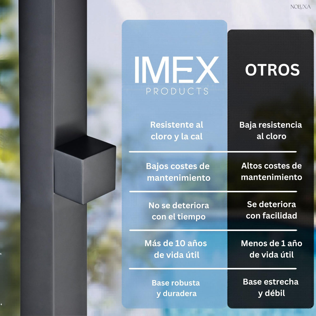 DUCHA PISCINA EXTERIOR EN ACERO INOX. S.316 SERIE ALABAMA