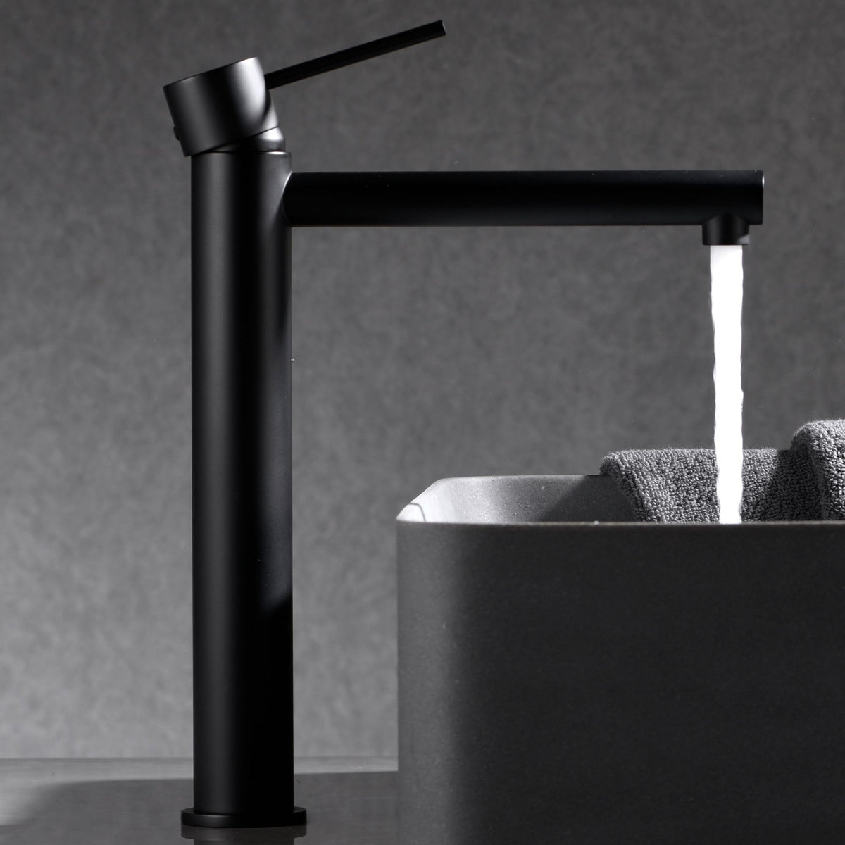 MONOMANDO LAVABO ALTO MILOS STICK Negro Mate