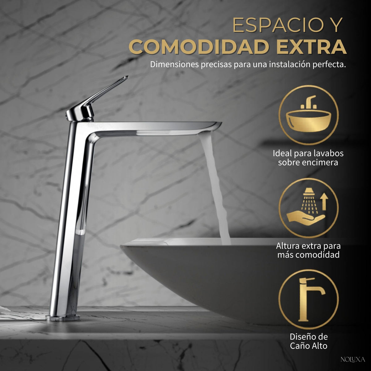 GRIFO LAVABO CAÑO ALTO MONOMANDO SERIE BELGICA