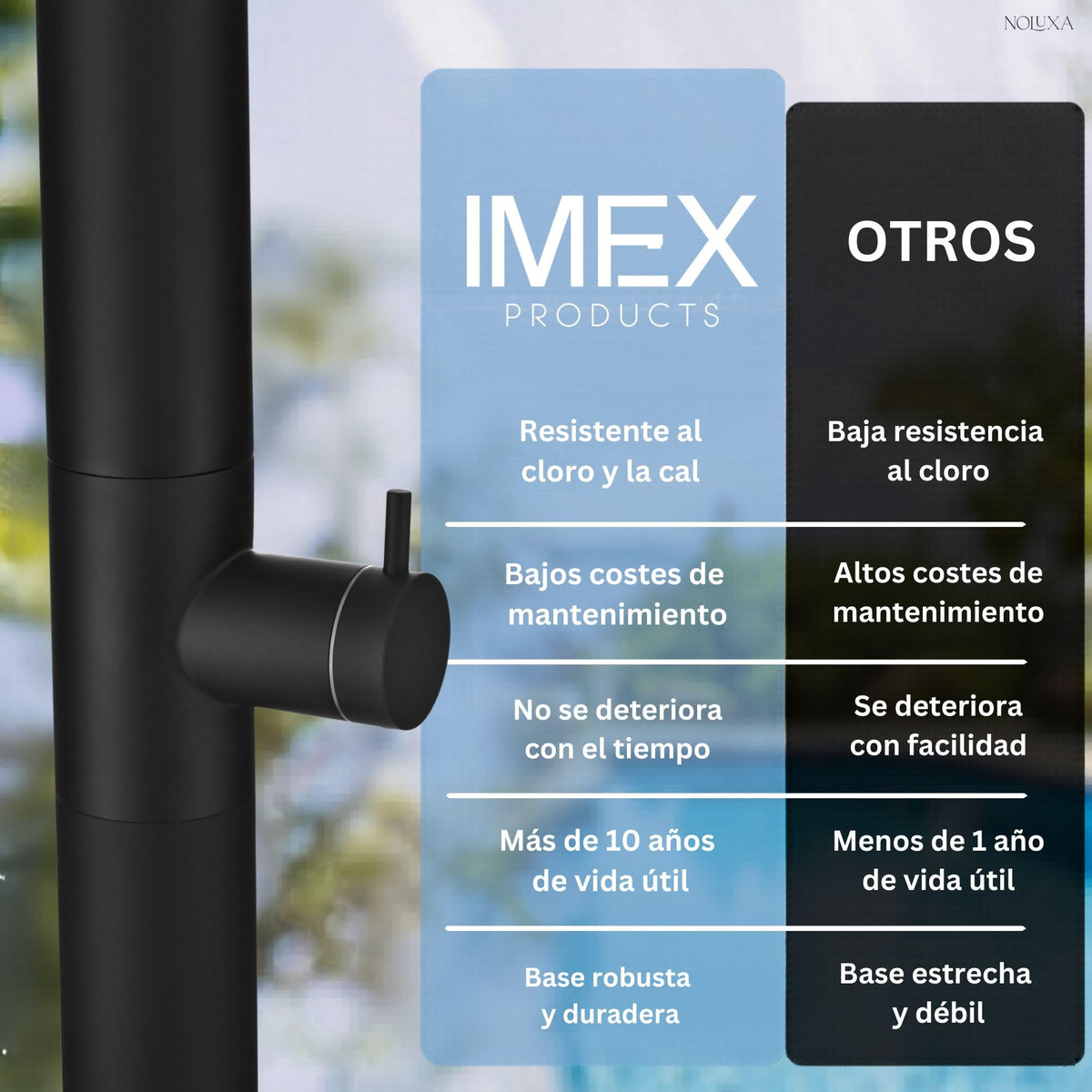 DUCHA PISCINA EXTERIOR EN ACERO INOX. S.316 SERIE UTAH