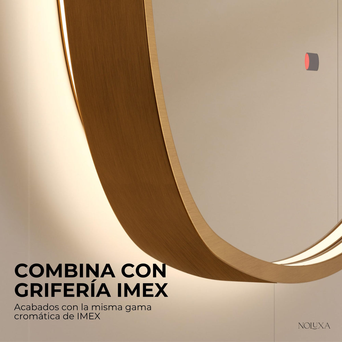 ESPEJO CATANIA 80x80cm Oro Cepillado